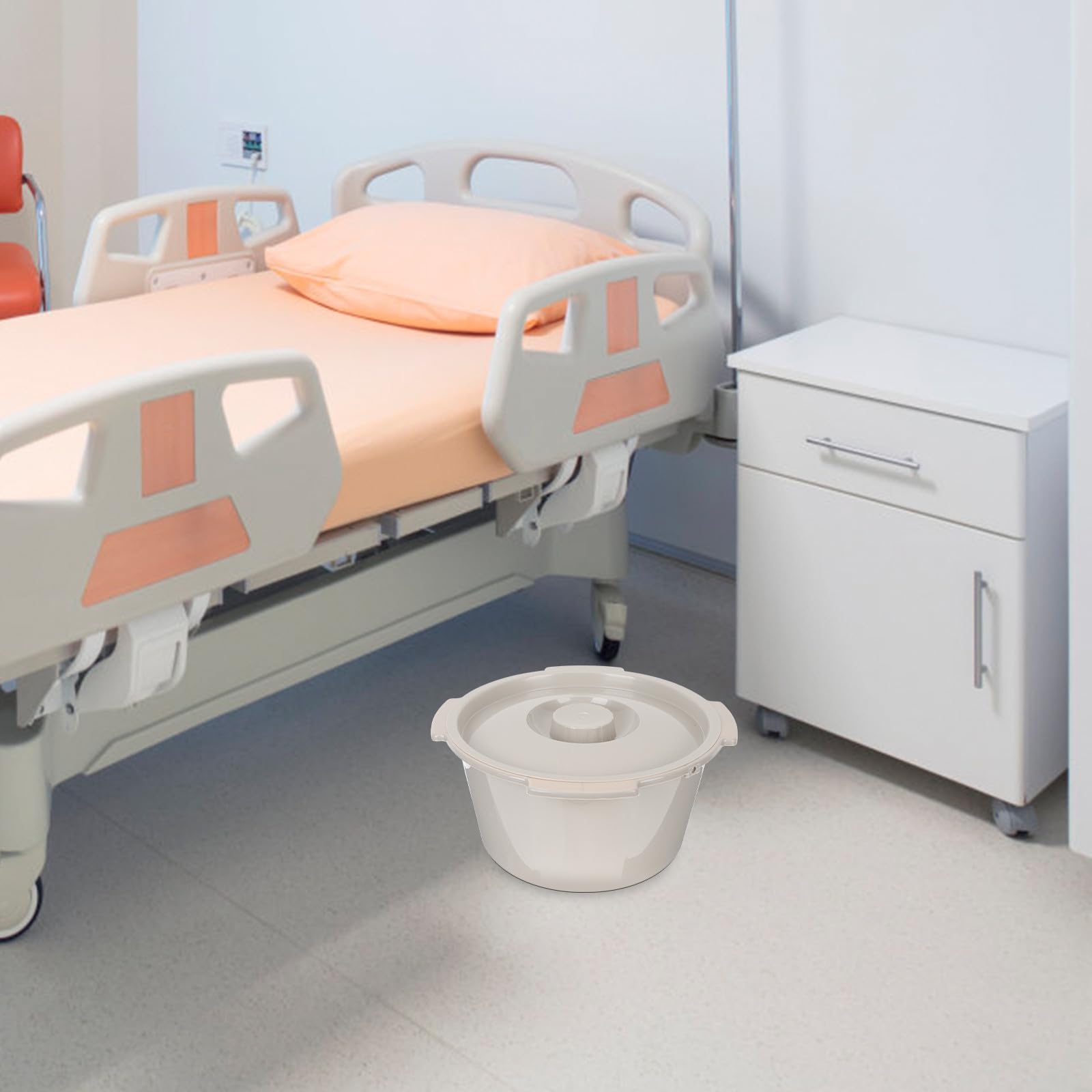 GALPADA Vaso da Notte Coperchio in Plastica PP per Anziani e Donne Incinte Accessori Bagno Pratico e Pulito per Uso Domestico e Cliniche