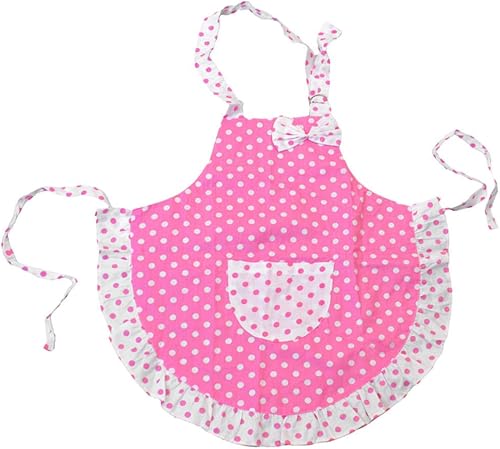 Miniatura 2 de IDS Home - Delantal de algodón ajustable con diseño de princesa, color blanco y rosa