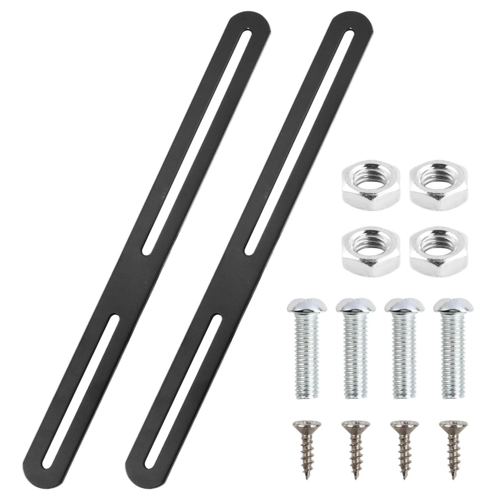 2 Set di Fissaggio per Cassetta Postale per Recinzione,275x24mm Fissaggio per Cassetta Postale Acciaio inossidabile e otto viti per Fissare le Cassette Postali a Cancelli o Recinzioni(Nero)