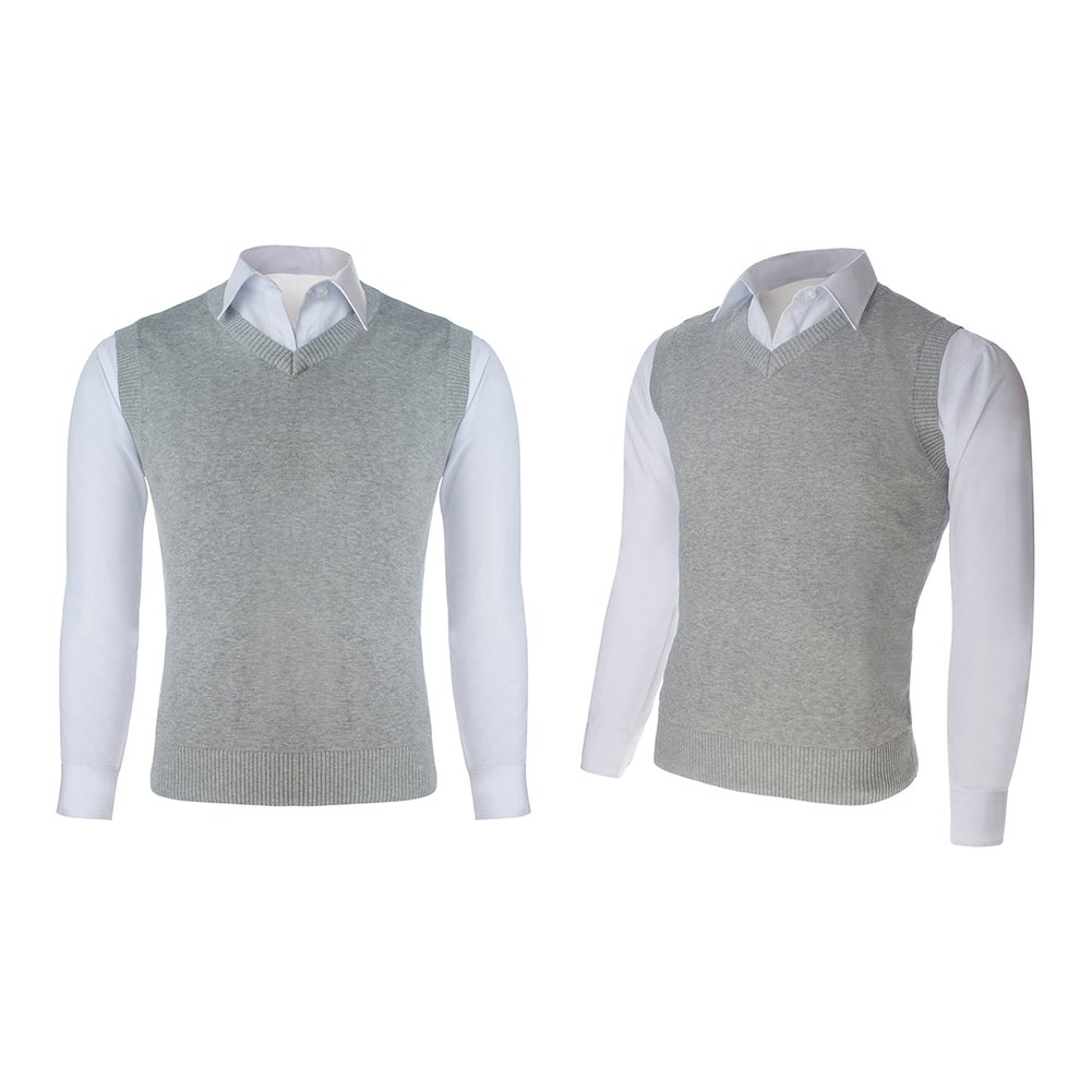 TopTie Chaleco de suéter Liso de Color sólido de Negocios para Hombre, Jersey Informal de Ajuste de algodón