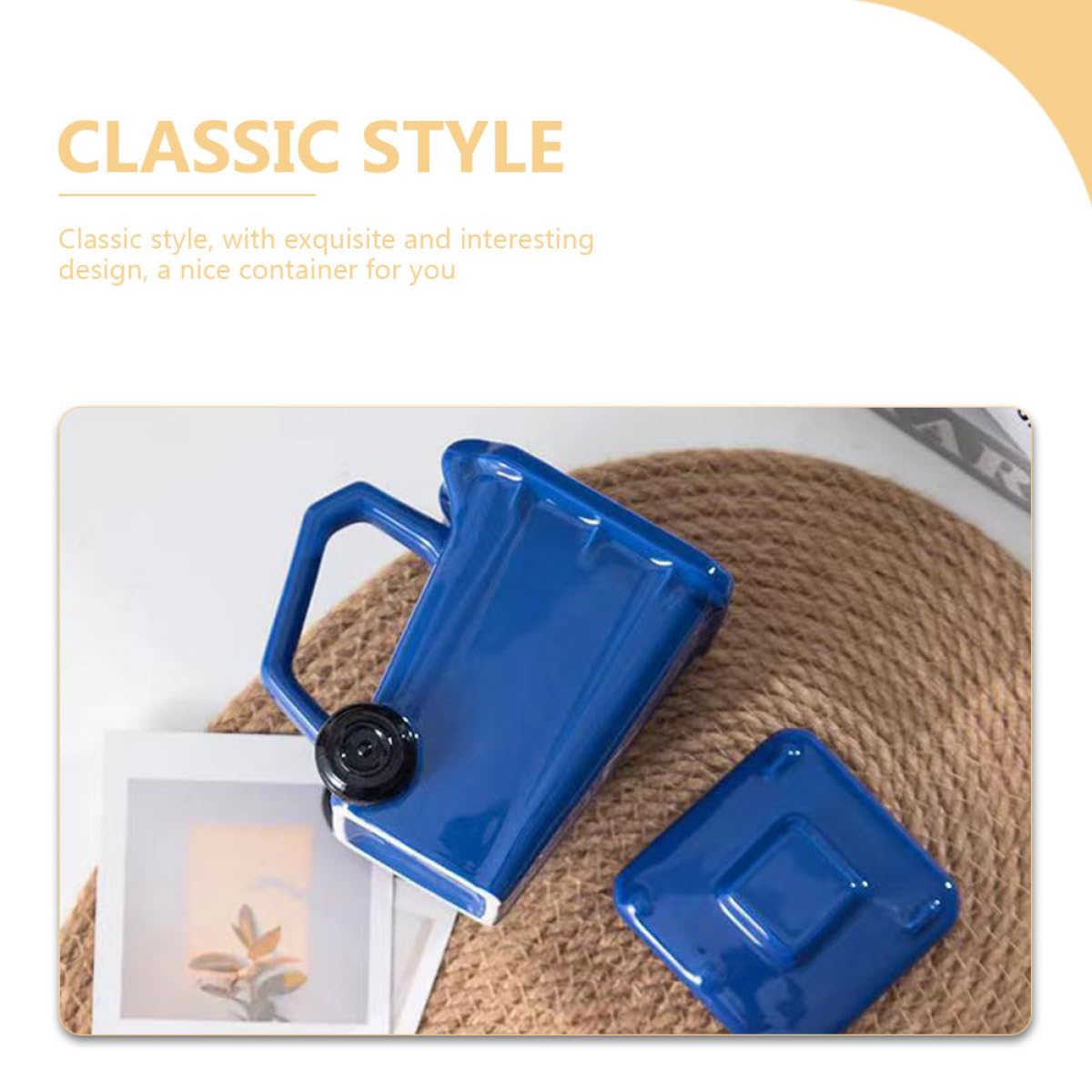 INOOMP Kaffeetasse 400ml aus Keramik, Blau, für Täglichen Gebrauch | Interessantes Design, Anti Scalding und Robust, Passend für Büro, Zuhause und Wohnaccessoire