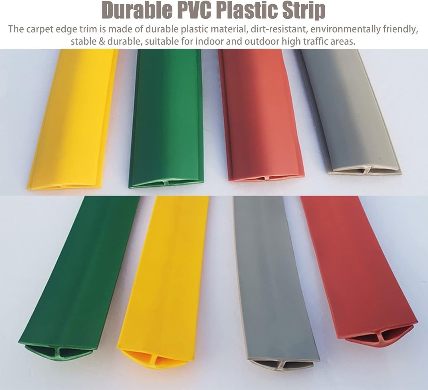 Bande de transition en PVC durable pour moquette au carrelage – Bande de bord facile à installer pour une transition sans problème (vert, longueur 2 m)