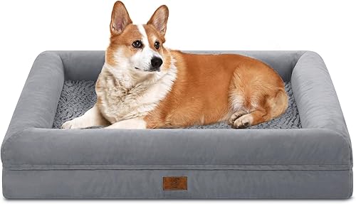 Miniatura 1 de Yiruka Camas para perros medianos, cama ortopédica para perros, cama lavable para perros con refuerzo extraíble, cama impermeable para perros con