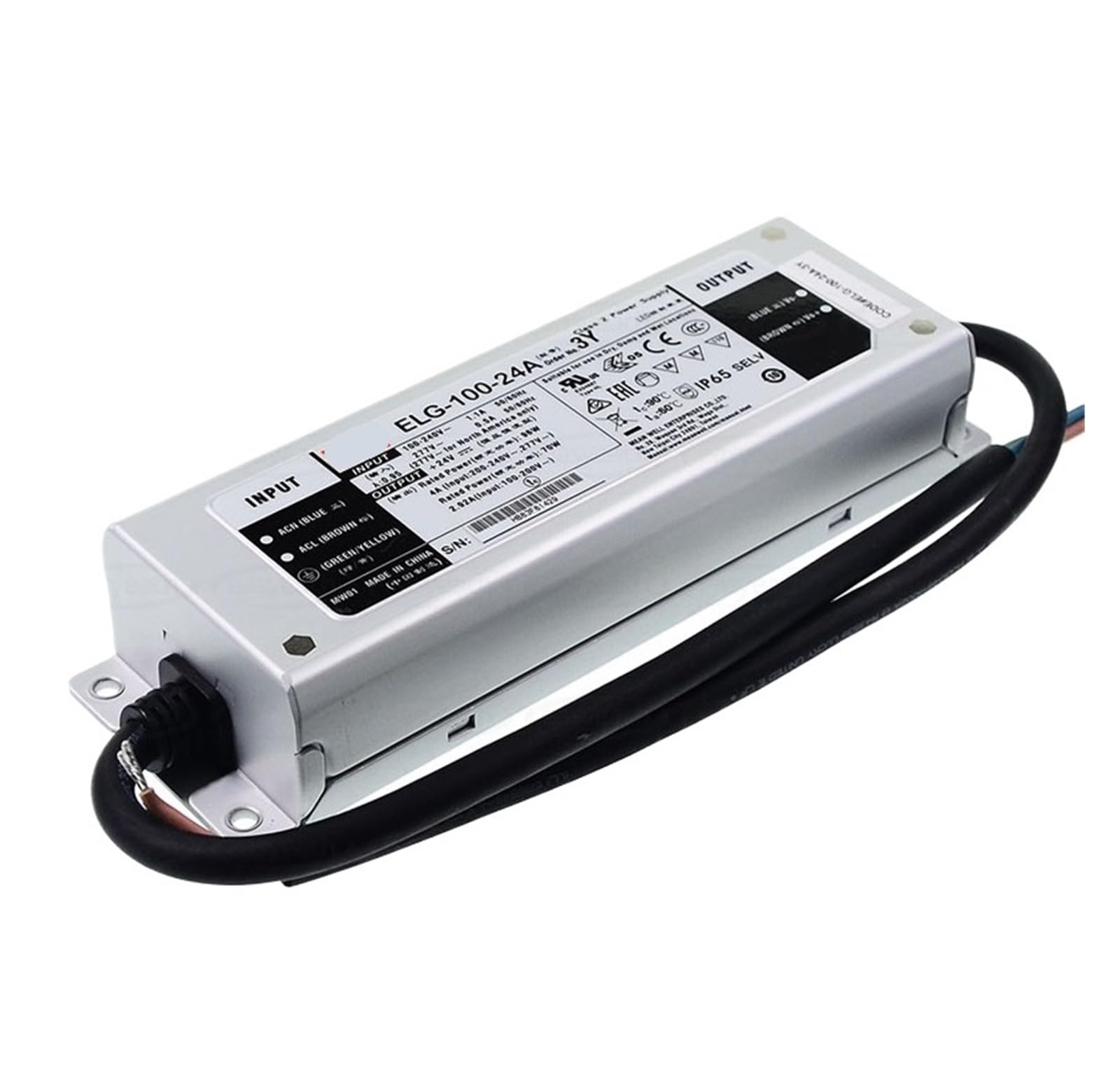 SWEWDSQG ELG-100 Constant Voltage Driver Waterproof 24/36/42/48/54 3Y A/B/DA Switching Power Supply(ELG-100-24-3Y)