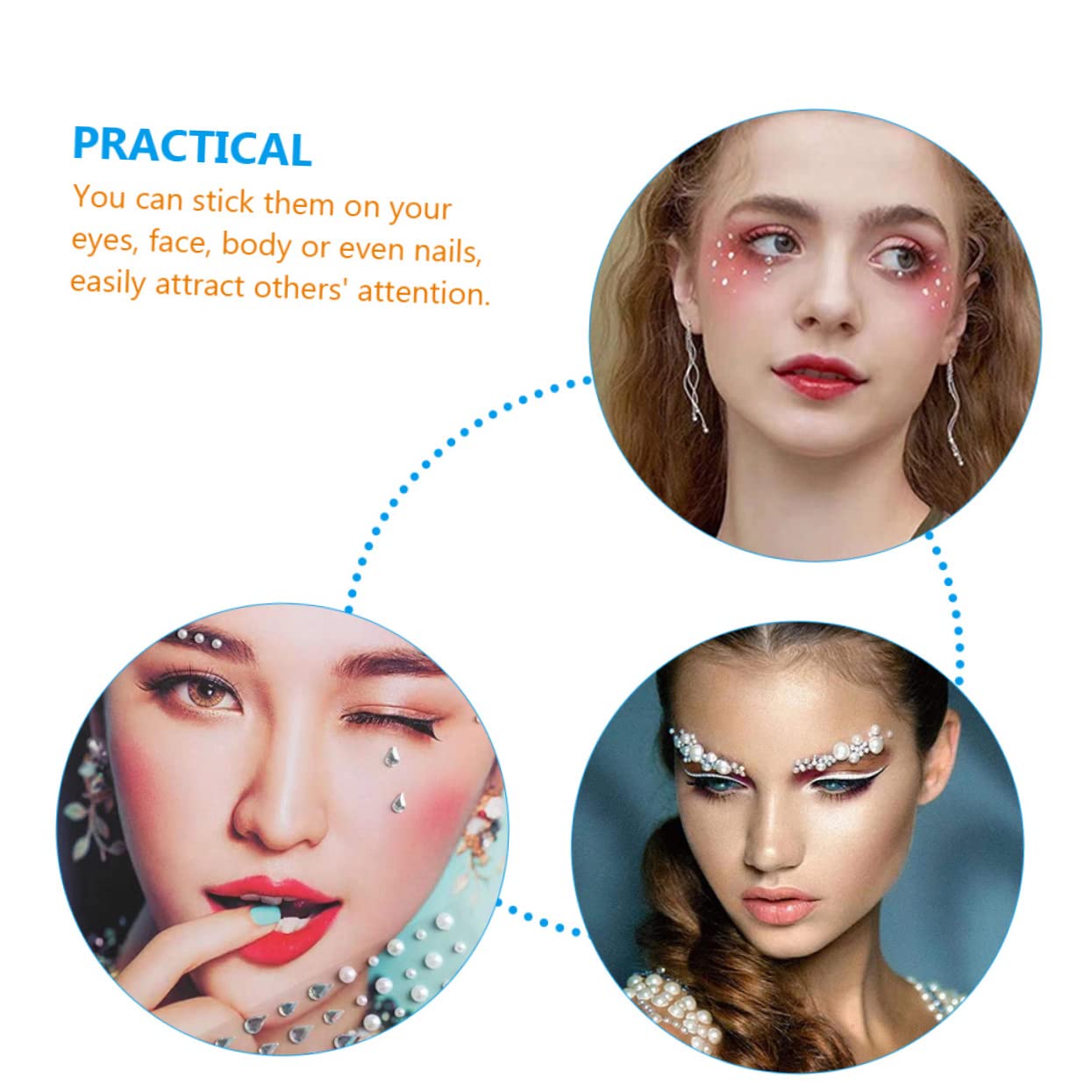Ipetboom 25sets Stickers Di Strass Per Viso Adesivi Decorativi Per Trucco e Gemme Per Donne Facili Da Applicare Per Feste Matrimonio e Costumi