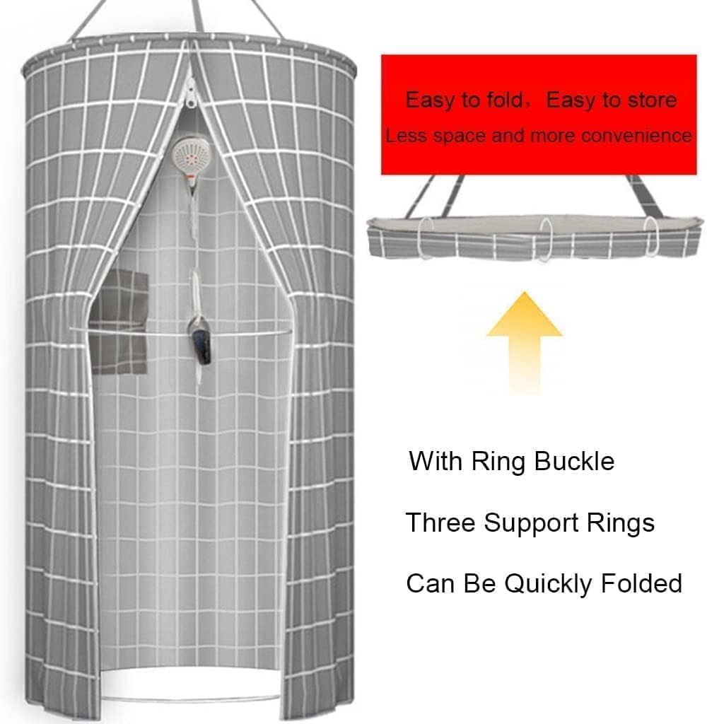 Générique Rideau de Douche Rond en Polyester à Suspendre - Double Fermeture éclair - Isolation Thermique - Portable - Isolation Froide - Tente à Suspendre