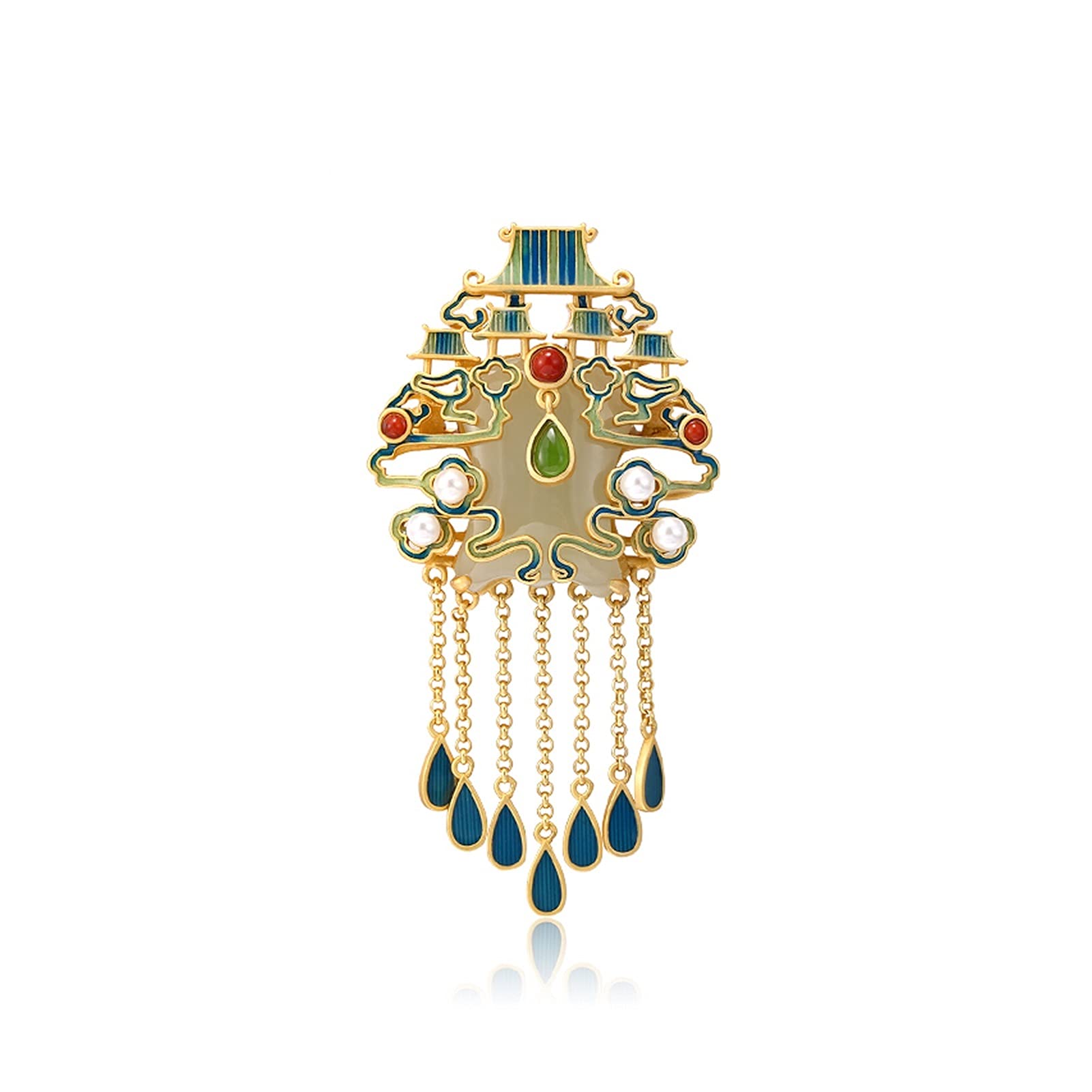 Brosche Frauen Klassische Brosche Hetian Yu Elegante Damen Corsage Accessoires Cheongsam Hanfu Mantel Mantel Pin geliebten Menschen Broschen & Anstecknadeln