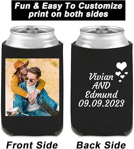 Miniatura 2 de Enfriadores de cerveza personalizados con funda para latas, 1 a 150 unidades, soporte para botellas de bebidas con logotipo y texto de imagen para