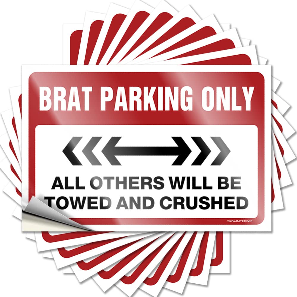 Pool Decor Cover Sticker | Brat Parking Only Funky Durable Vinyl Sticker Easy Apply for Paw(12X18CM)