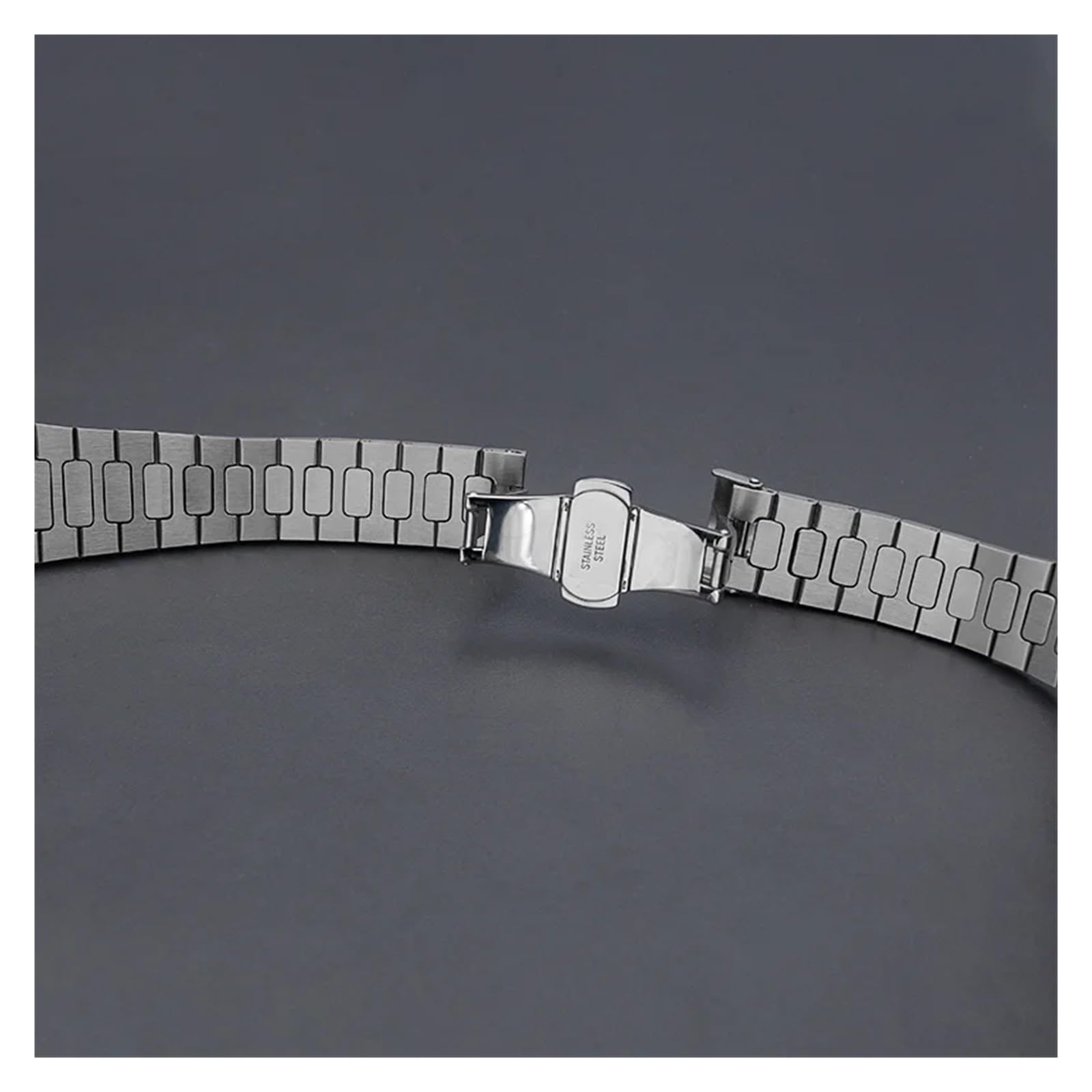 Bracelet de Rechange en Acier Inoxydable 316L, Argent, 25mm, adapté aux boîtiers de Montre, Fermoir à déploiement Pliable