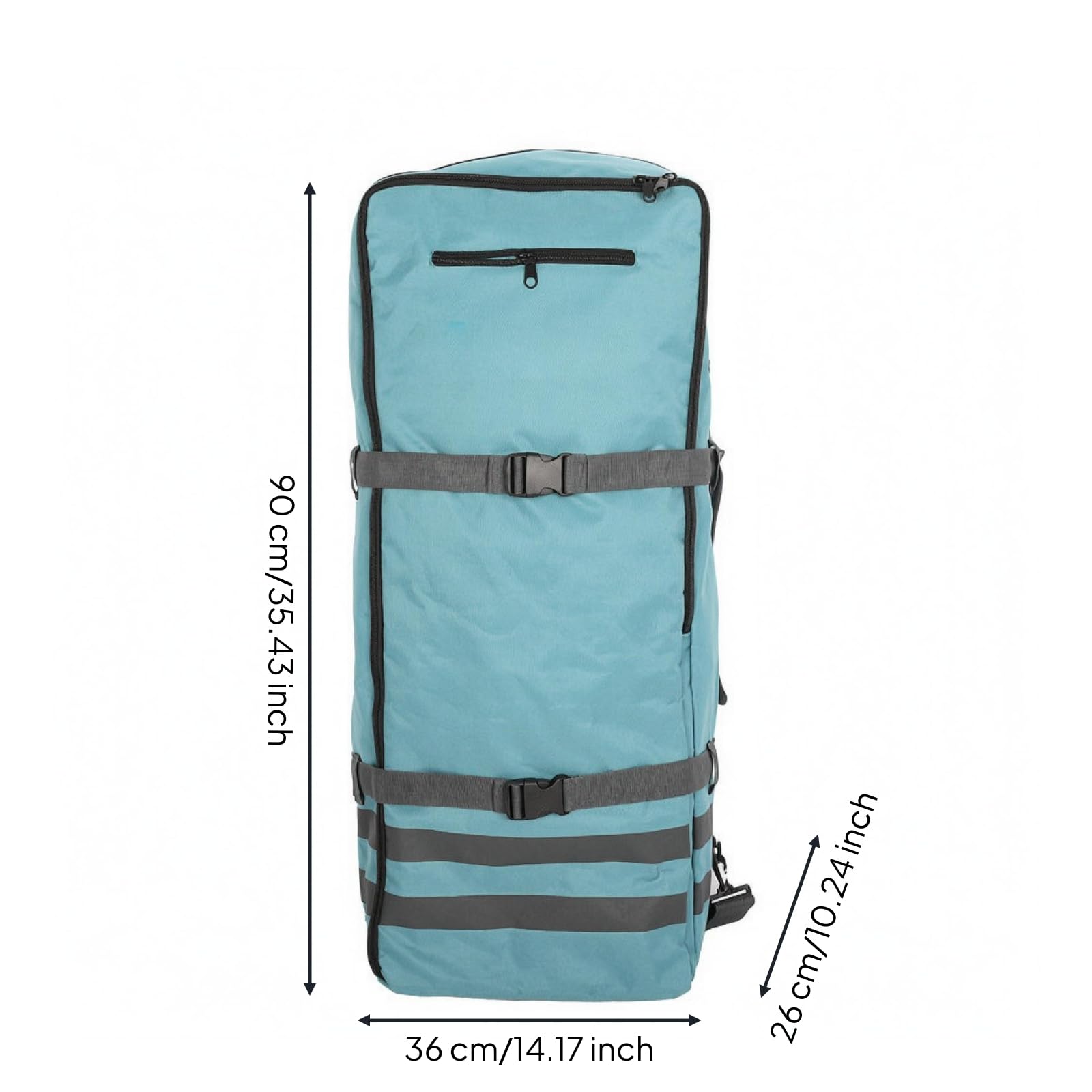 LOVIVER Housse de Transport pour de Planche Sac à Dos Étanche Pochette avec Bretelles et Poignée en Nylon Fermeture Zippée et Sangles de Serrage pour Sortie Mer Camping, Vert, Vert