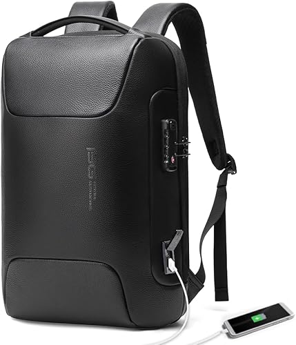 Miniatura 8 de BANGE Mochila antirrobo con puerto de carga USB, mochila de negocios ligera para hombres y mujeres, Gris, Computadora portátil