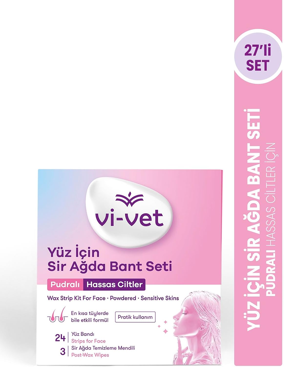 Vi-vet Sir Ağda Bandı (Yüz İçin) Pudralı (Yeni), 24 Adet