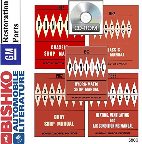 bishko automotive literature 1962 Pontiac Bonneville Tempest Shop & Body Service Repair Manual CD Engine