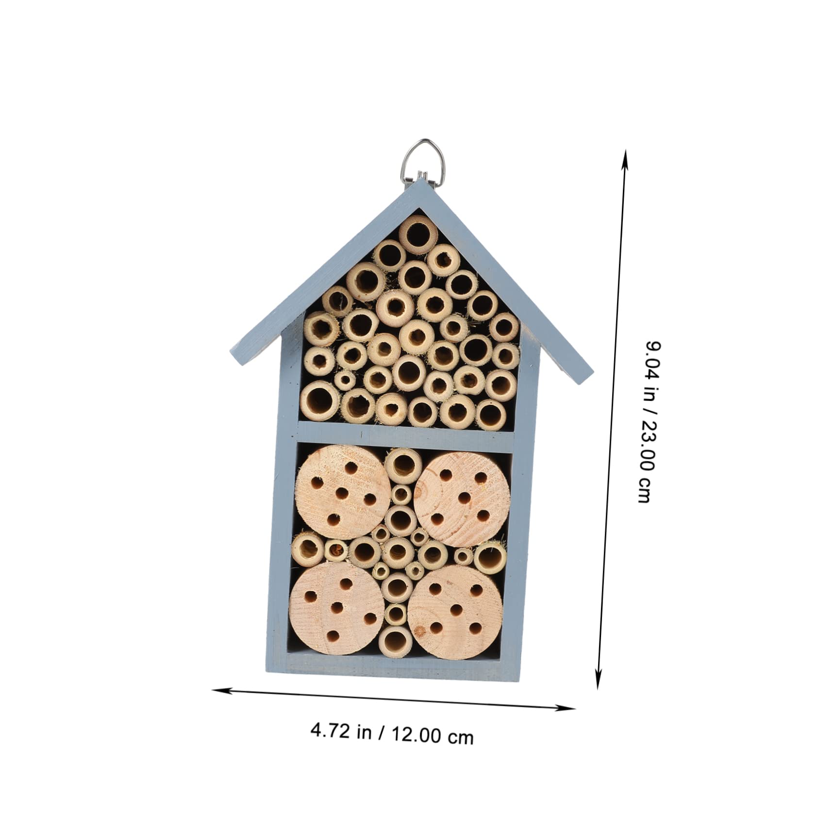 Happyyami Casetta per Insetti in Legno e Ferro Color Blu, da Appendere, Rifugio per Api Invernali per Giardino e Spazi Esterni