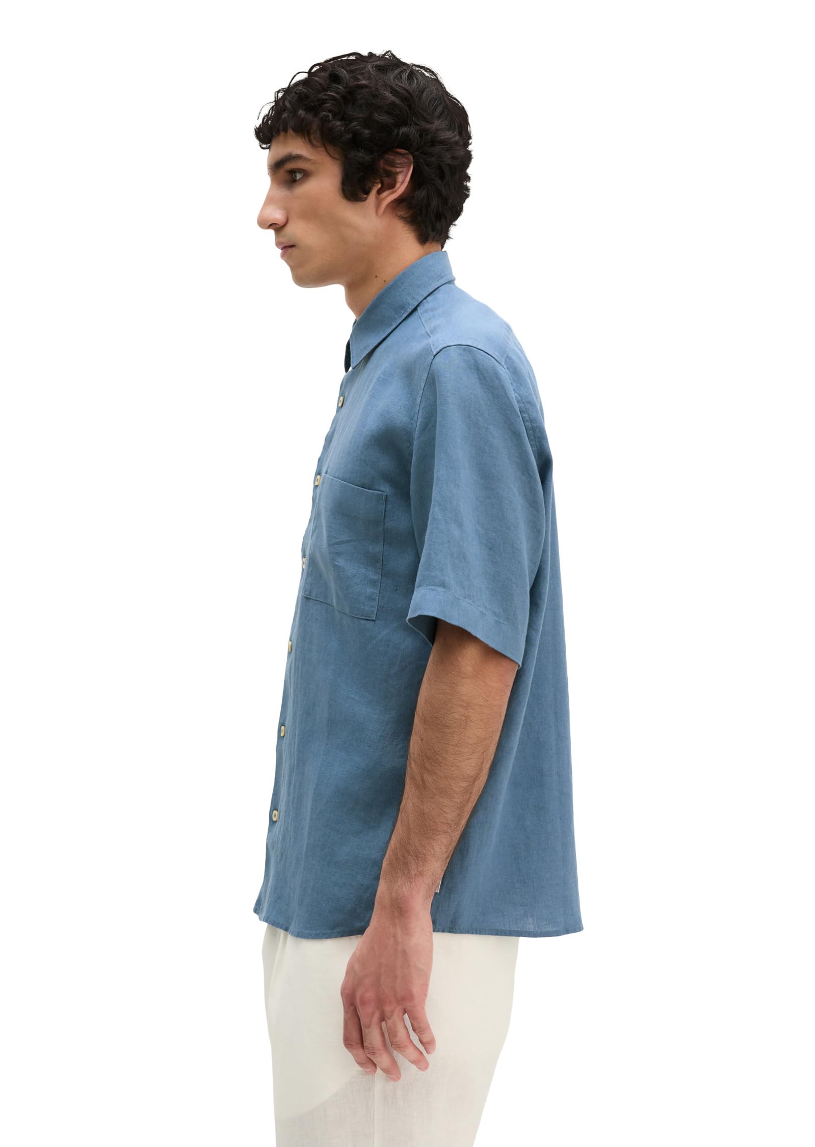 Marc OߴPolo Uomo Camicia in Lino a Maniche Lunghe Regular Fit