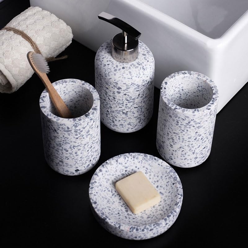Resin Terrazzo Bathroom Toilet Set