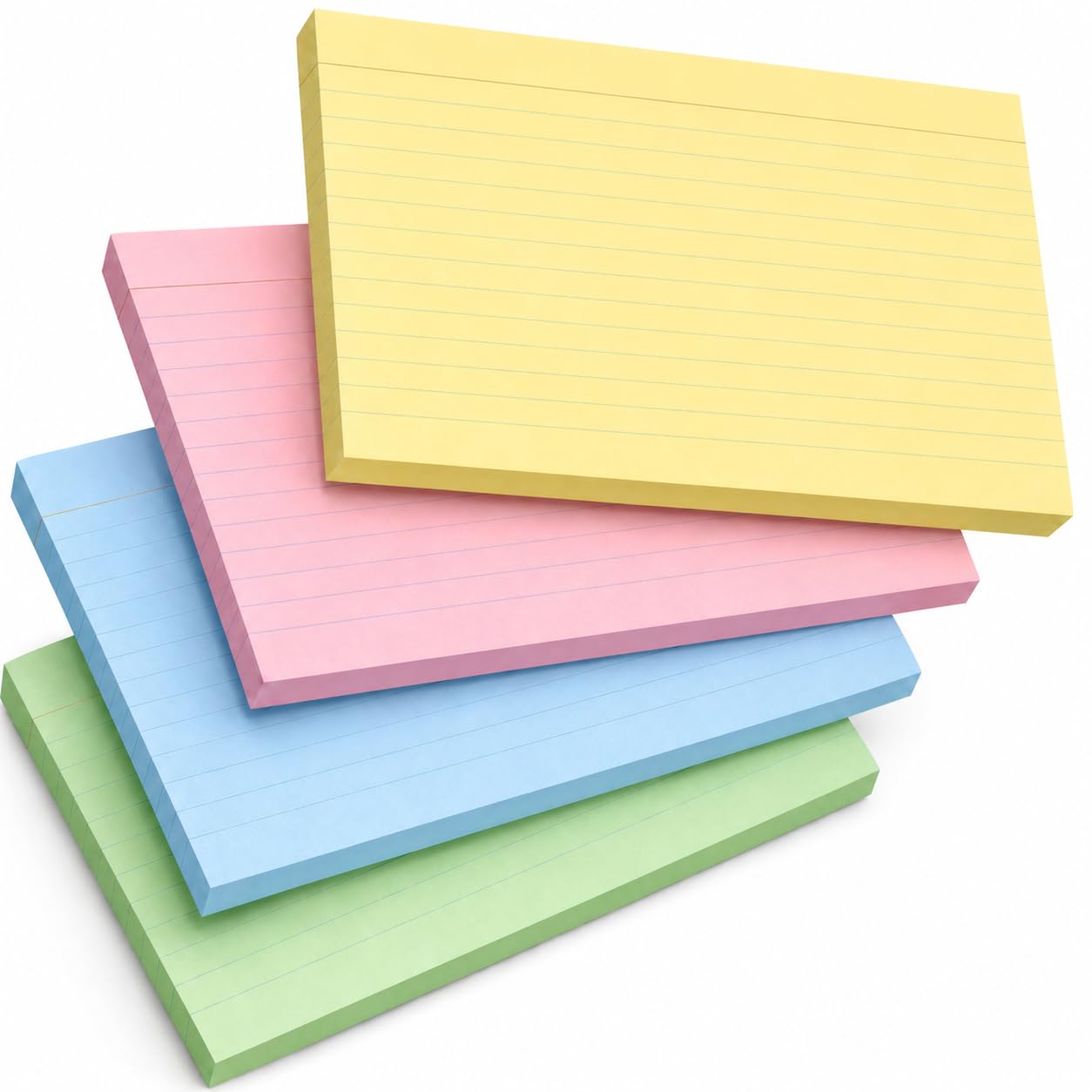 Mr. Pen Lined Index Cards, 4" x 6", 144 Assorted Color Cards, Flashcards for Studying