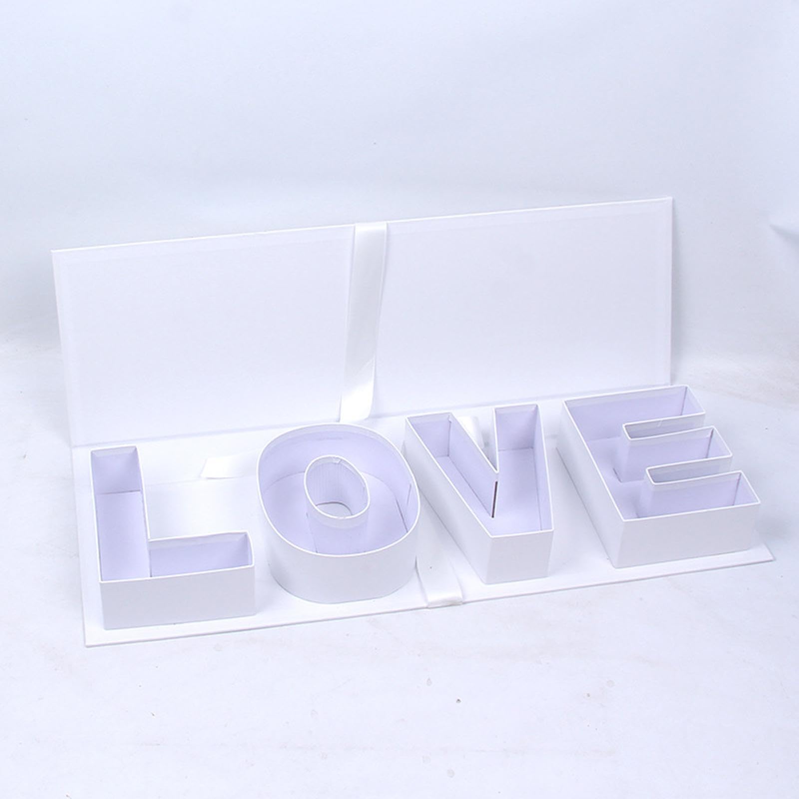 Generic Leere Verpackungsbox Love Motiv Karton Geschenkbox Kreativ Befüllbar Vielseitige Dekobox Aus Stabilem Karton für Muttertag Valent, Weiß
