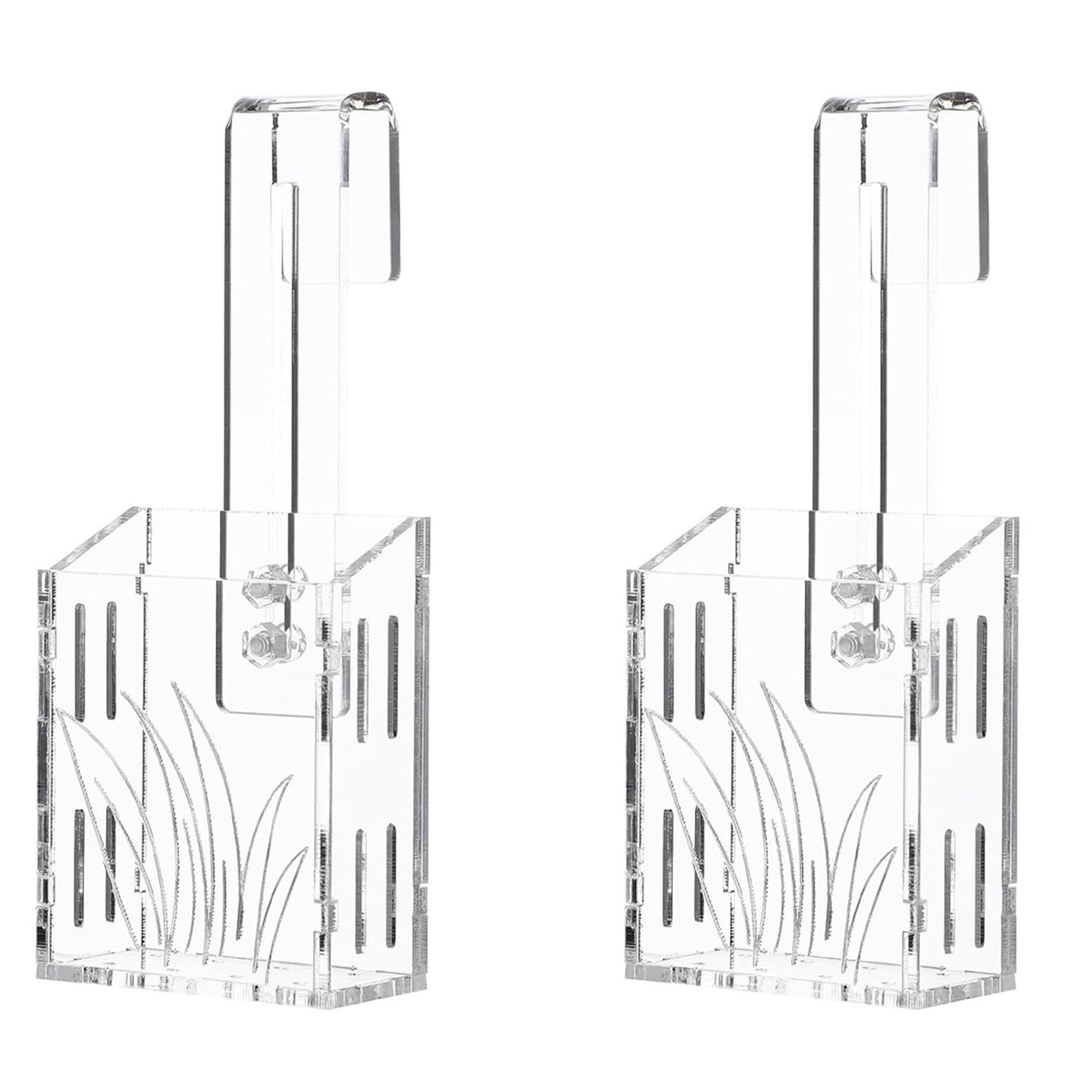 Jnchdghwa 2X Aquarium Planter - Hanging Aquarium Plant Holder Acrylic Aquatic Plant Cups Fish Tank Plant Holder A