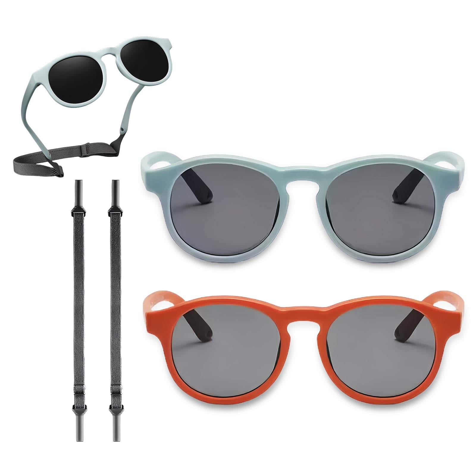 BYZESTY 2 Pcs Gafas De Sol Niño 6 Meses - 3 Años, Gafas de sol Polarizadas para Bebé, Niño Y Niña Polarizadas Gafas De Sol Bebe, Marco Flexible Para Vacaciones En La Playa