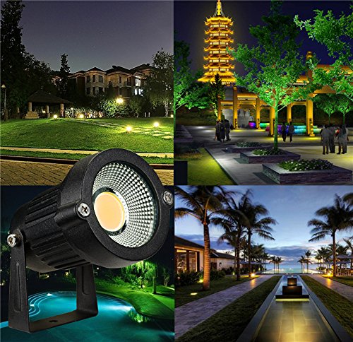 Z Outdoor Landscape Led Lighting 5W Waterproof Graden Lights Cob Led Spotlights With Spiked Stand For Lawn Decorative Lamp Us 3- Plug 3500K Warm White Lights (2 Packs) #TOP4