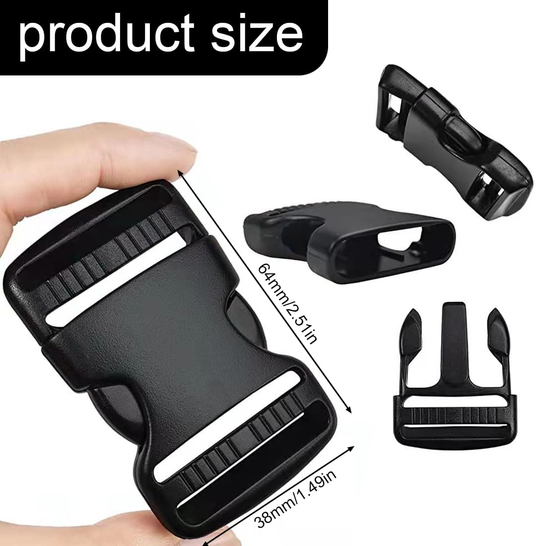 Set 2 Fibbie A Sgancio Rapido In Nylon - Per Zaini Tattici, Attività Outdoor, Colore Marrone - Foto 7