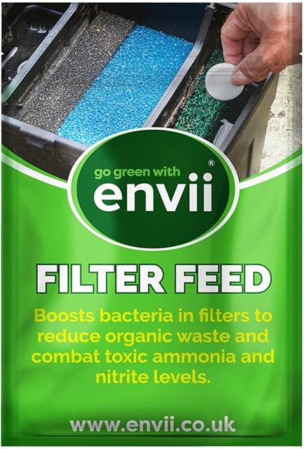 envii Filter Feed - Pond Filter Starter Cleaner & Bacteria Booster Treatment Start, Safe For All Fish & Wildlife - Treats 20,000 Litres (4,400 Gallons)