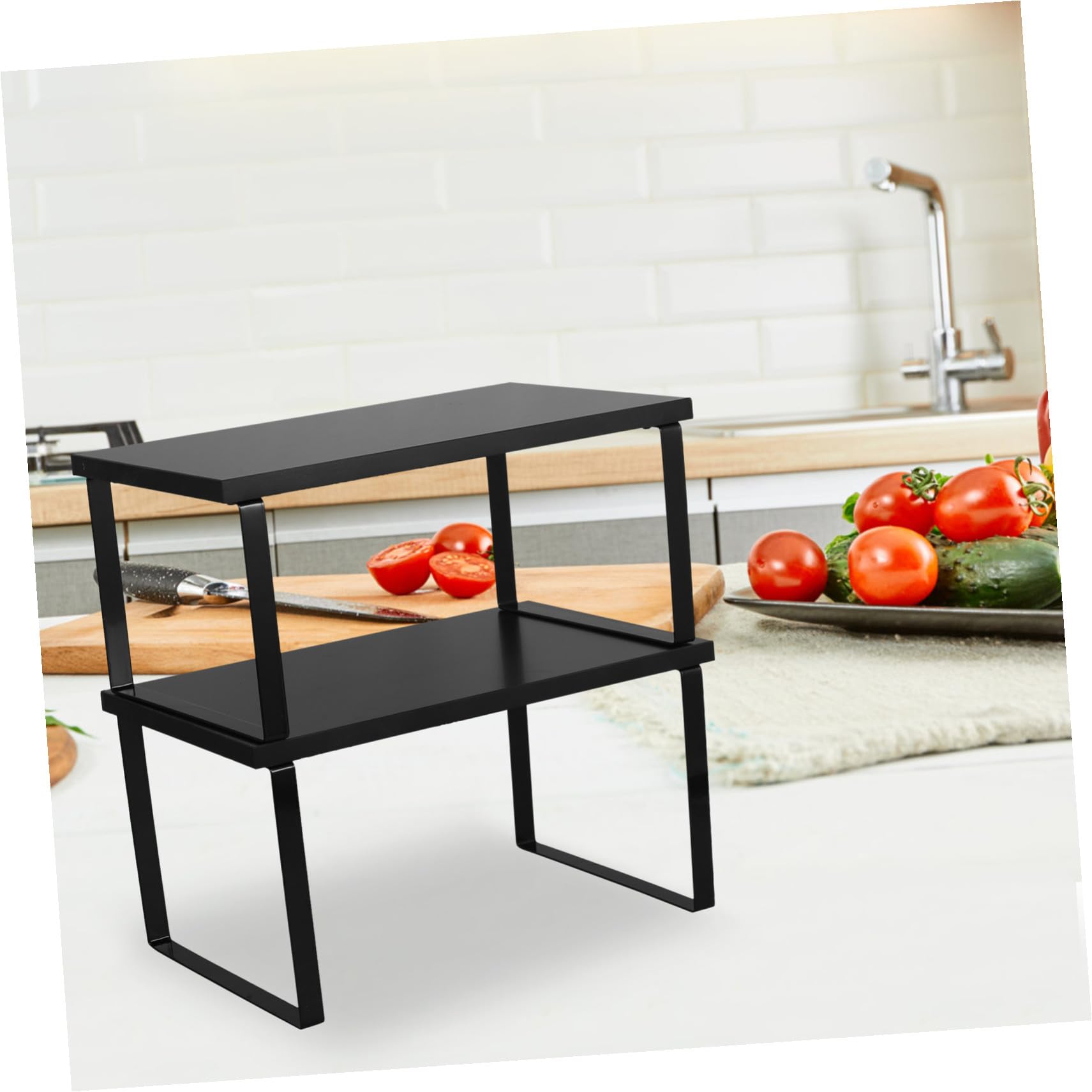 Estante de Gabinete para Especias, 2 Piezas de Madera Negra