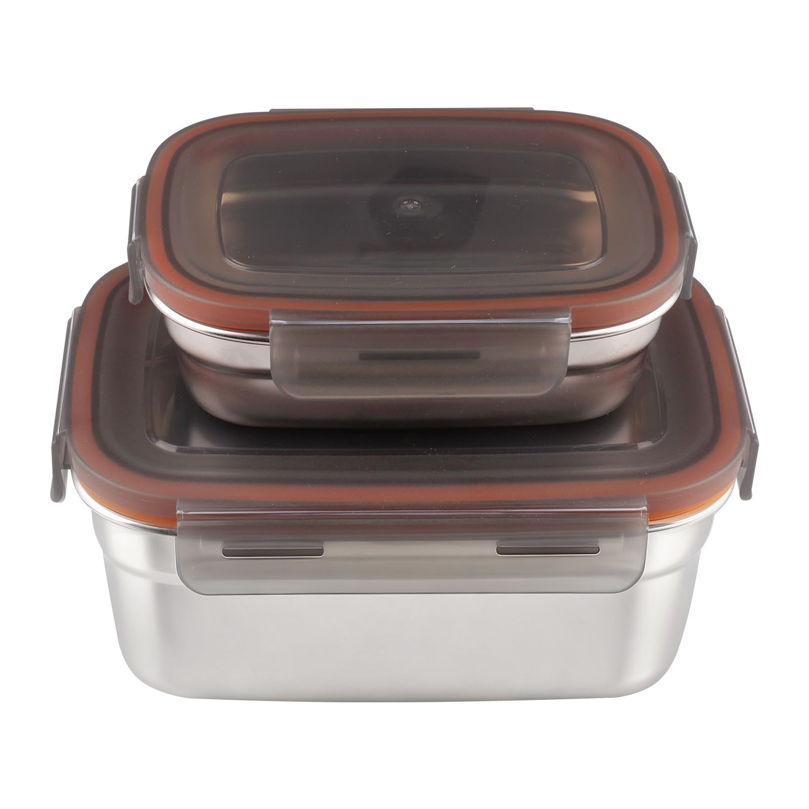 WakiHong 2 Stück Frischhaltedosen aus Edelstahl Frischhaltedosen Mit Deckel,1100ml+360ml,Lebensmittel Aufbewahrungsbox,für Picknick und Reisen,Wiederverwendbar und Stapelbar