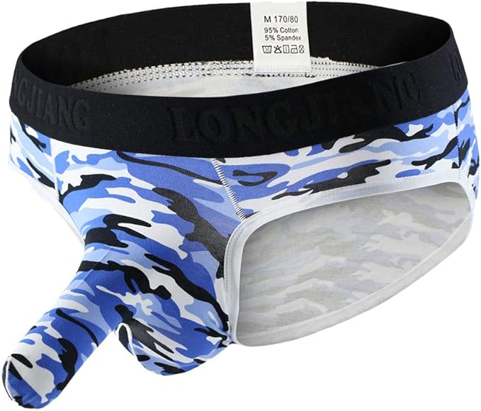 Elogoog Men's Sexy Boxer Briefs Elephant Trunk Underwear Comfort Underpants Shorts(Blue, XL