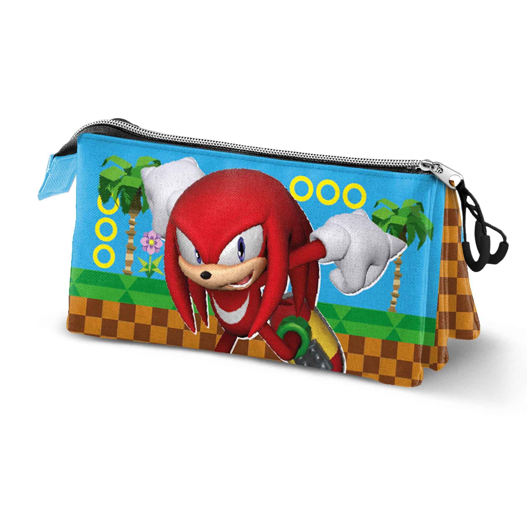 Sonic The Hedgehog - SEGA Knuckles Run-Triple Pencil Case, Multicolour, 23 x 11 cm
