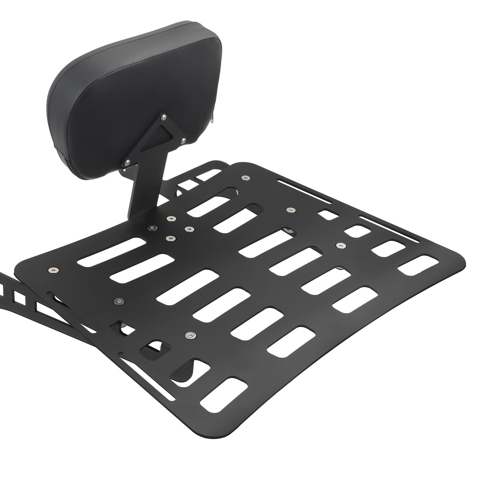 Kiawnia Detachable Backrest Sissy Bar + Luggage Rack Compatible With Can Am Spyder F3 F3-S F3-T, 2015-2024 (Gloss Black)