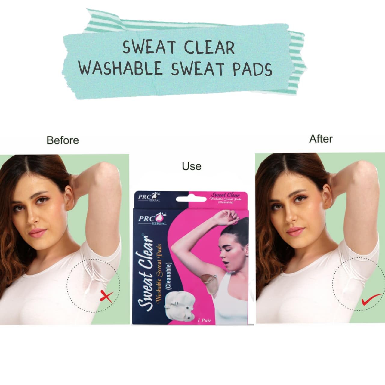 Ultra Thin Self-Adhesive Underarm Sweat Pads for Men & Women | Reusable, Washable Anti-Sweat Protection | Prevents Shirt Stains | Pack of 1, 2 Pads — Amazon image 5