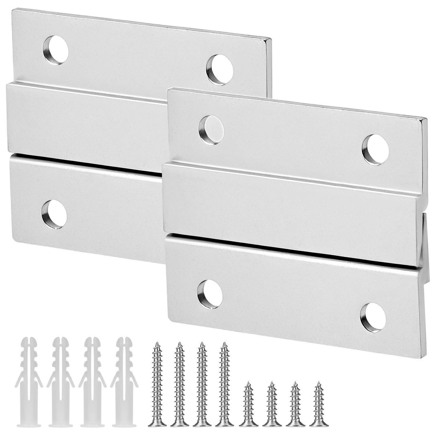 QWORK® 2 works Aluminum French Cleat Picture Hanger Mirror Hanger, 2"/50mm, Supports 30lbs/13.6KG