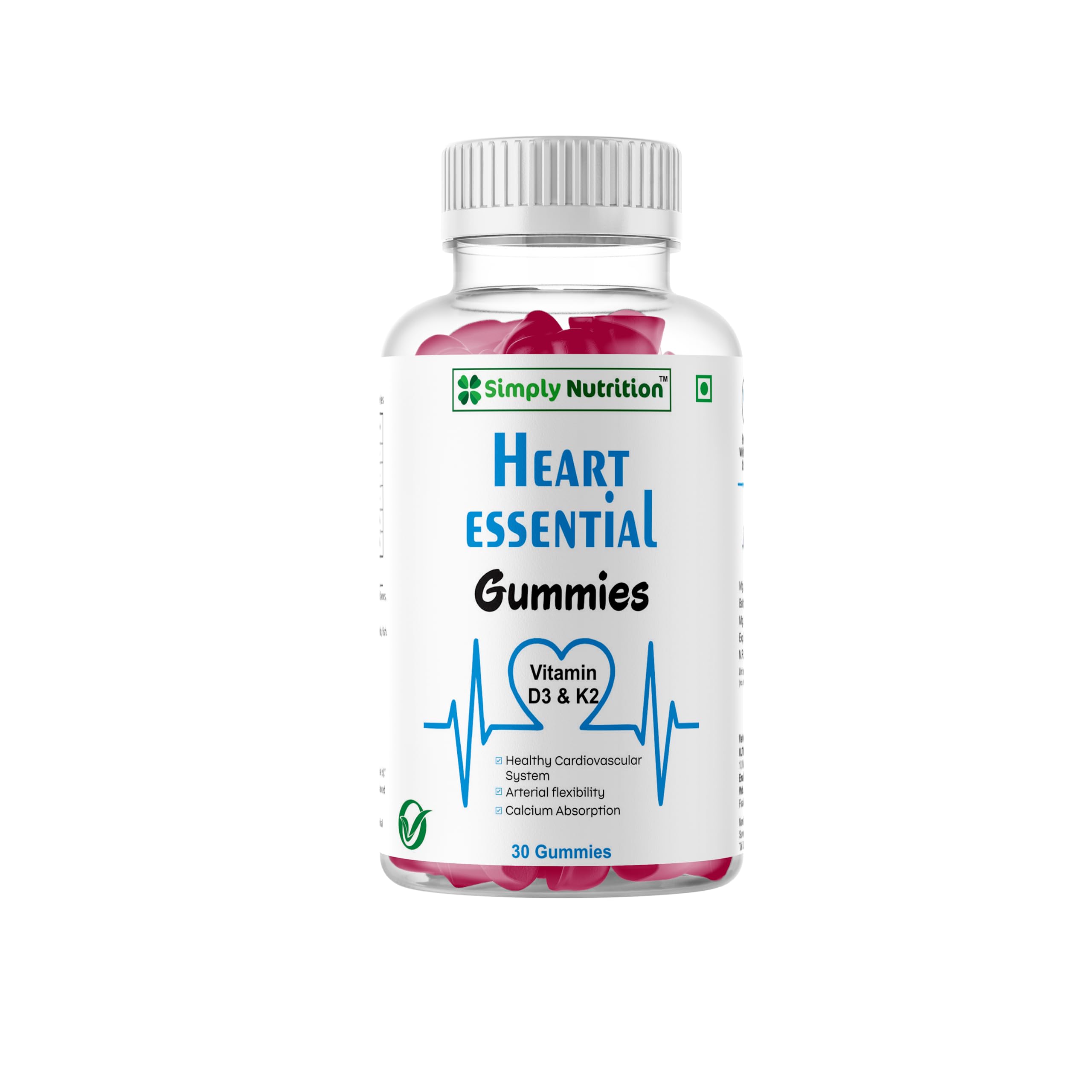Simply Nutrition Heart Essential Gummies with the Goodness of Vitamin D3 and K2, 30 Gummies Pack (B0CCD7XHBV) Amazon Price History, Amazon Price Tracker