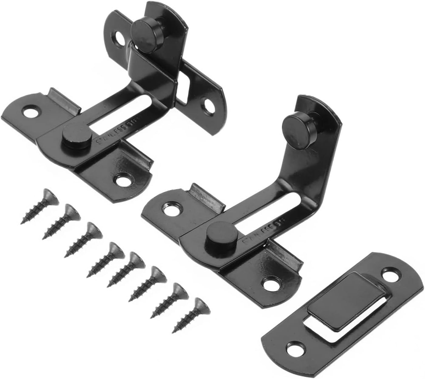 SBTRKT 2 Pcs Barn Door Lock 90 Degree Right Angle Gate Latch Stainless Steel for Sliding Doors, Cabinets, Drawers, Sliding Door Home Security (Size : 50MM)