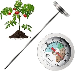 Soil Temperature Gauge | Outdoor Temperature Thermometer 7 Inch - Easy-to-Read Soil Thermometer For Planting, Outside Thermometer, Ground Temperature Thermometer, For Ground, Compost, Seeding Piccante