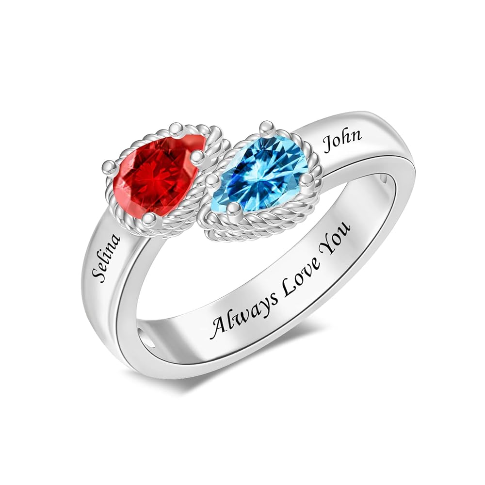 【Grace Personalized】REENAリング Amazon.com: MissNaNa Personalized Mothers Ring with 2-5 Pear