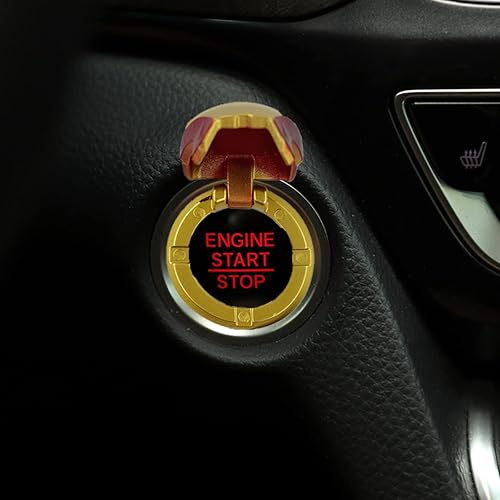 Miniatura 7 de Cubierta del botón de arranque del motor del automóvil cubierta decorativa del interruptor de encendido de los motores ABS accesorios interiores del