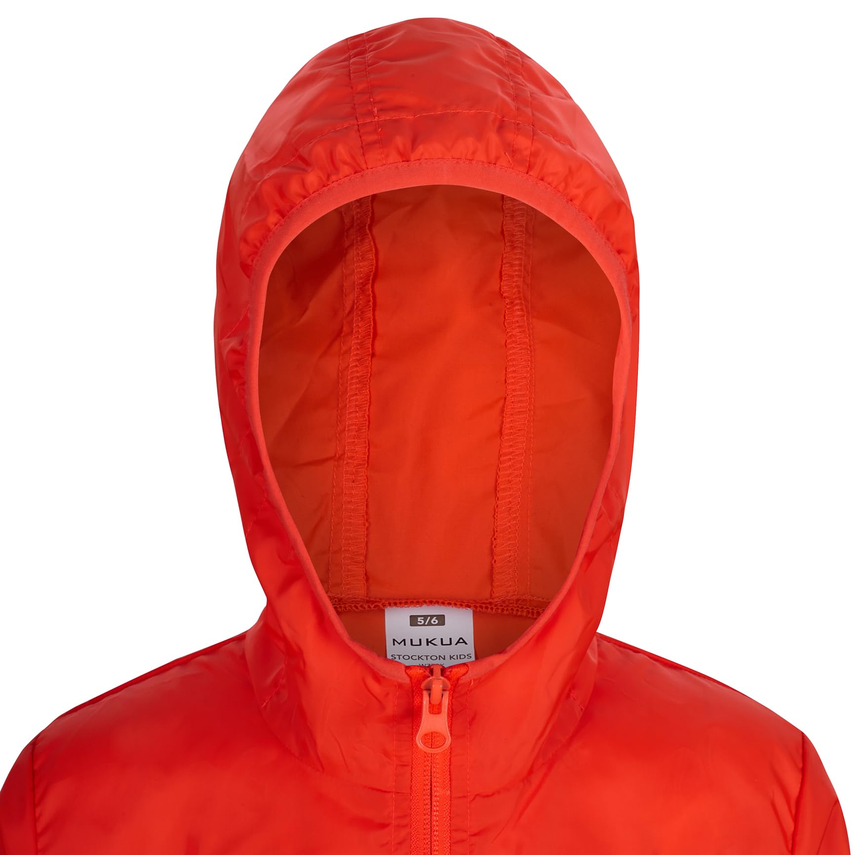 Mukua Stockton Kids Coupe-vent pour enfant Blanc Taille 12/14, Rouge fluo, 5-6 ans