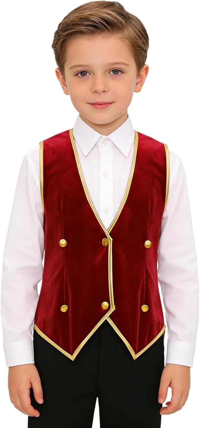 ranrann Kids Boys Steampunk Renaissance Tailcoat Medieval Victorian Jacket Waistcoat