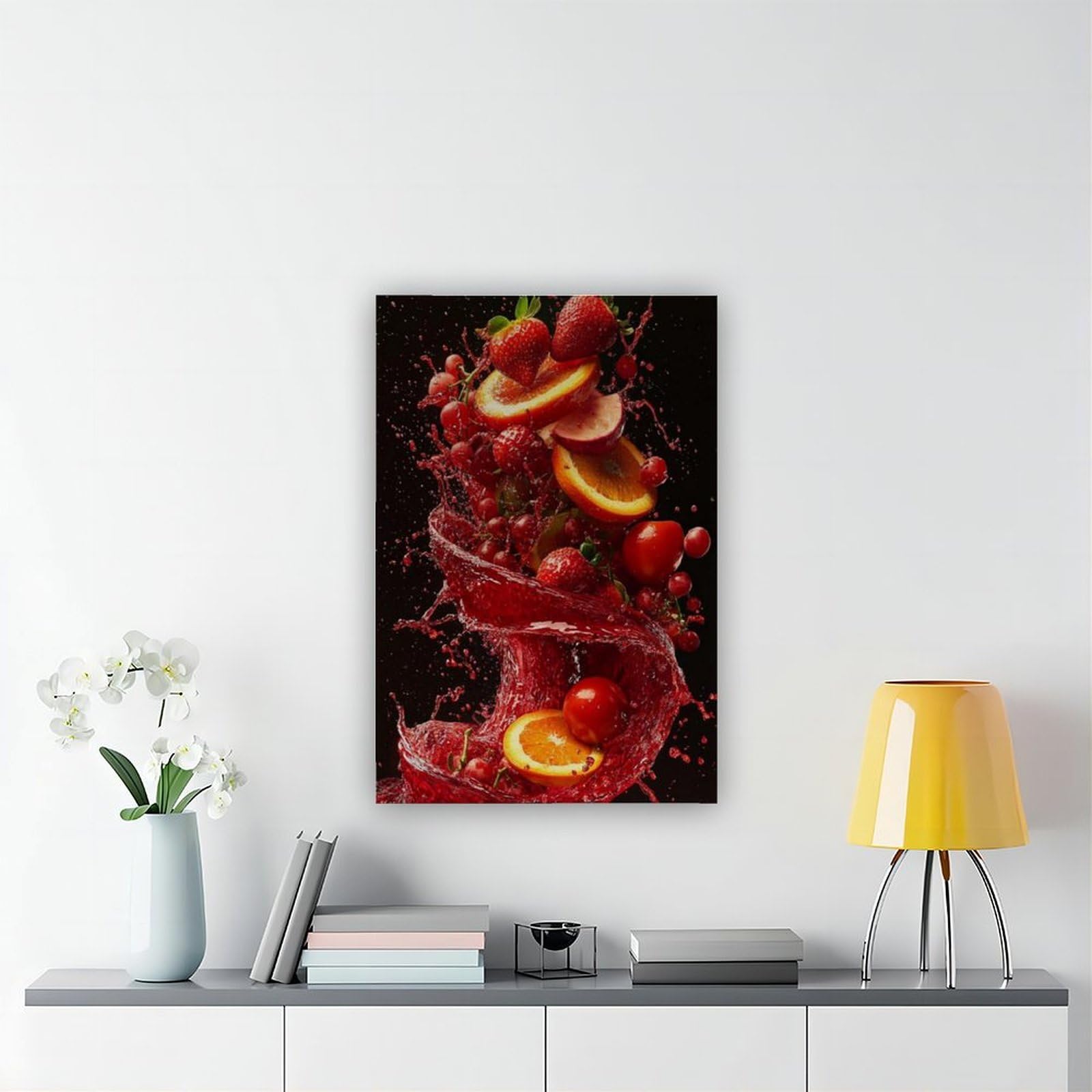 QIOTBVV Cranberry-Saft-Poster, Leinwand-Poster, Schlafzimmerdekoration, Landschaft, Büro, Raumdekoration, Geschenk, 50 x 75 cm