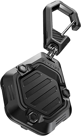 SUPCASE for Apple AirTag Case with Keychain Carabiner, Anti-Scratch Shockproof Soft Silicone Protective AirTag Holder