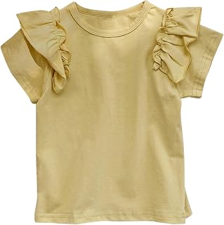 Blusa para bebé niña con volantes, color liso, informal, para niñas