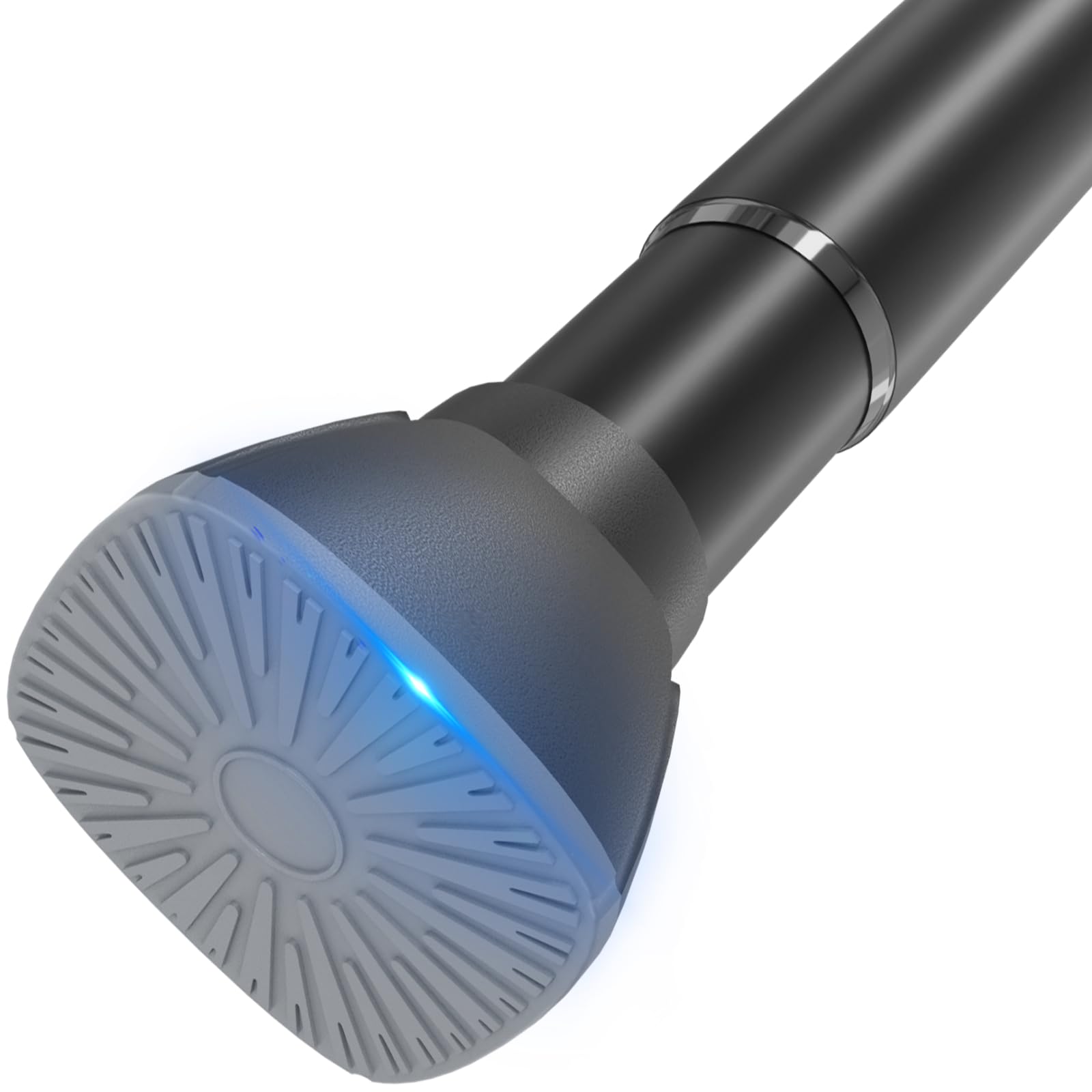 Lukleaf Straight Tension Shower Curtain Rod, Shower Curtain Rod Spring Tension, Adjustable Shower Curtain Rod Tension Stainless Steel Closet Rod Black Gray 63-83 Inch