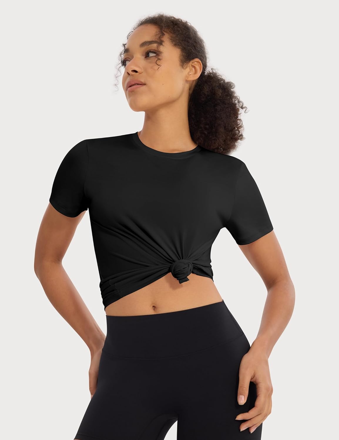 5 Pack Workout Tops for Women Crew Neck Dry Fit Short Sleeve Athletic T-Shirts for Gym Pilates Yoga Fitness Wear
