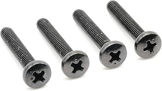 ReplacementScrews TV Stand Screws Compatible with TCL 55Q651G | For the 55 Inch Q6 Series TV (2023), Complete Feet / Legs Screw Set, Black Plated, Metric Steel Screws, Pack of 4