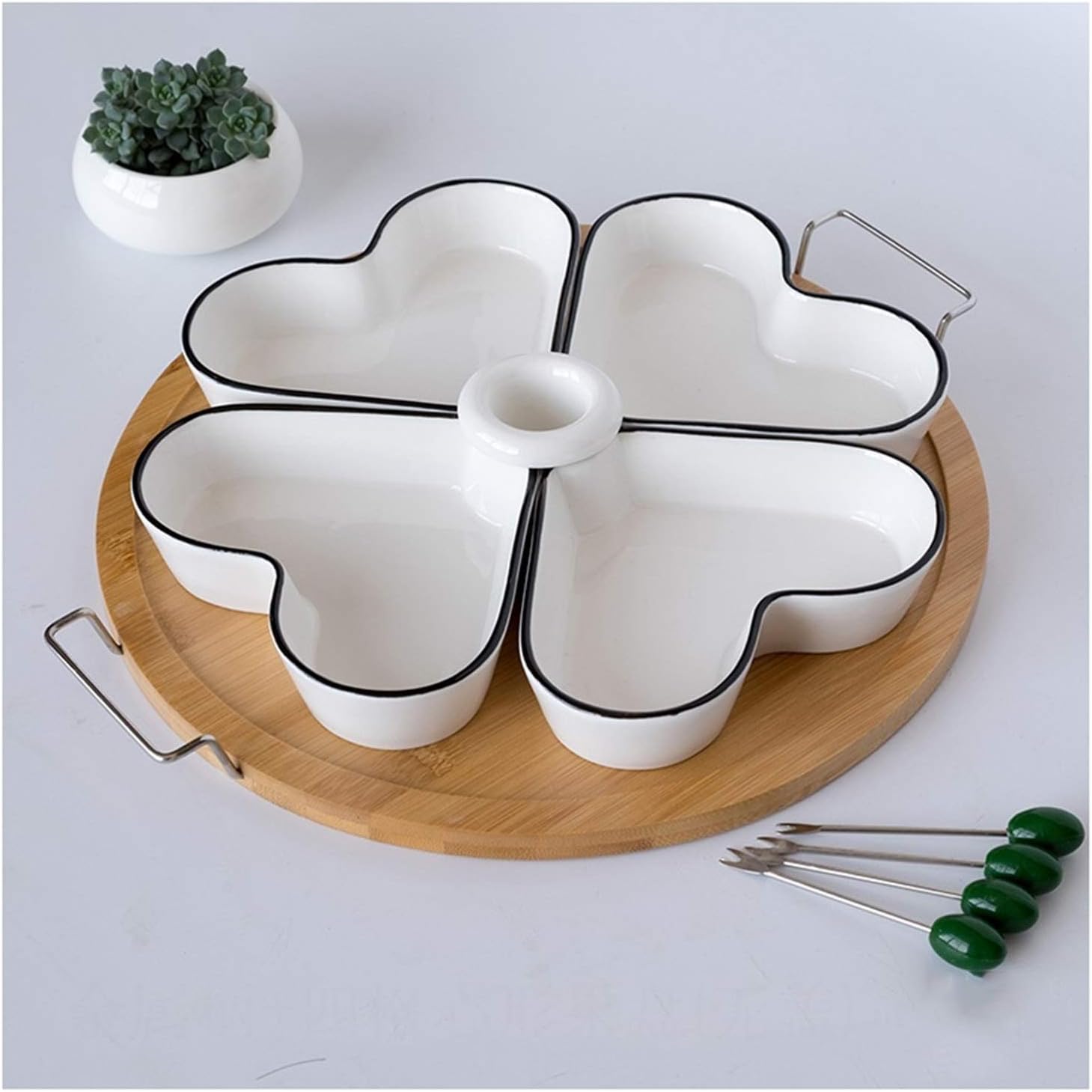 Dip Bowls Set Soy Sauce Dish/Bowls Ceramic Appetizer Plate, Snack Plate, Tableware, Seasoning Plate, Dipping Sauce Plate, Fruit Plate With Bracket Platter Dipping Sauce Bowls/Dishes