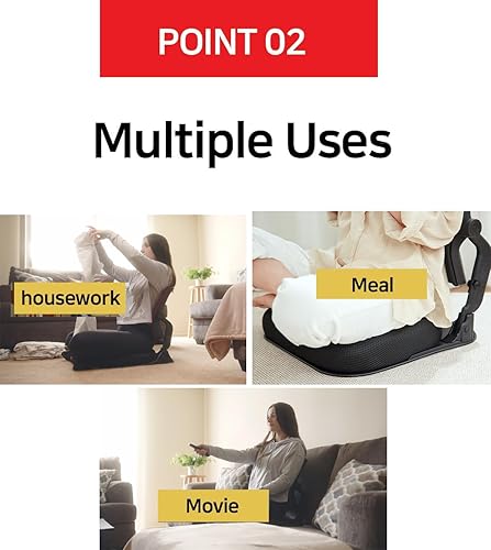 Miniatura 4 de Asiento japonés patentado de corrección de cadera sin patas con soporte de espalda, plegable, ortopédico, comodidad para ajustes de cadera y